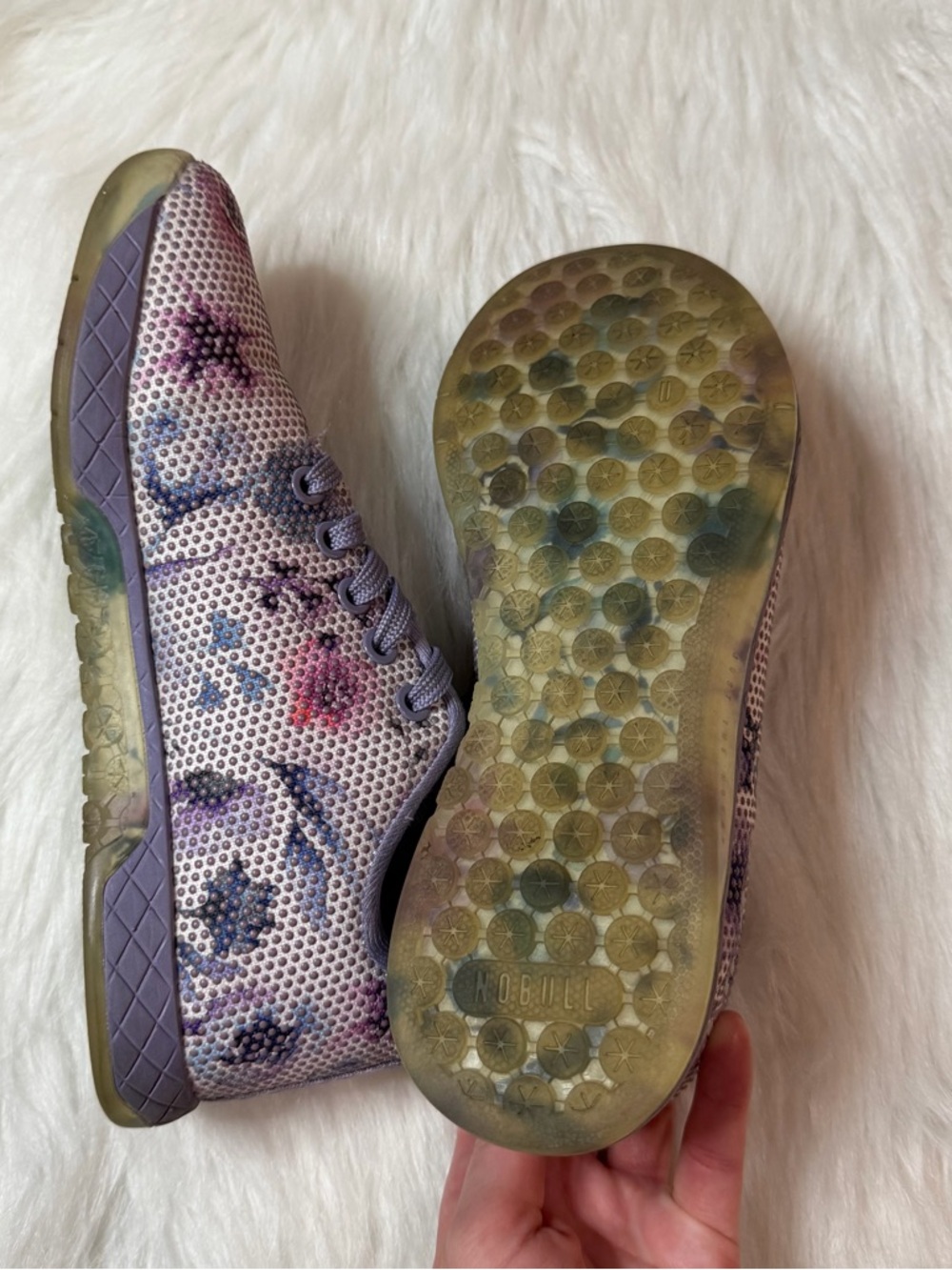NOBULL Watercolor Floral Trainer Sneakers Purple - Picture 7 of 9